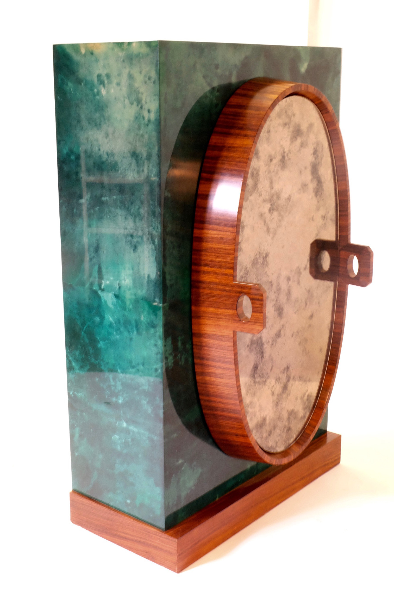 Aldo Tura Cabinet Bar In Green Goatskins