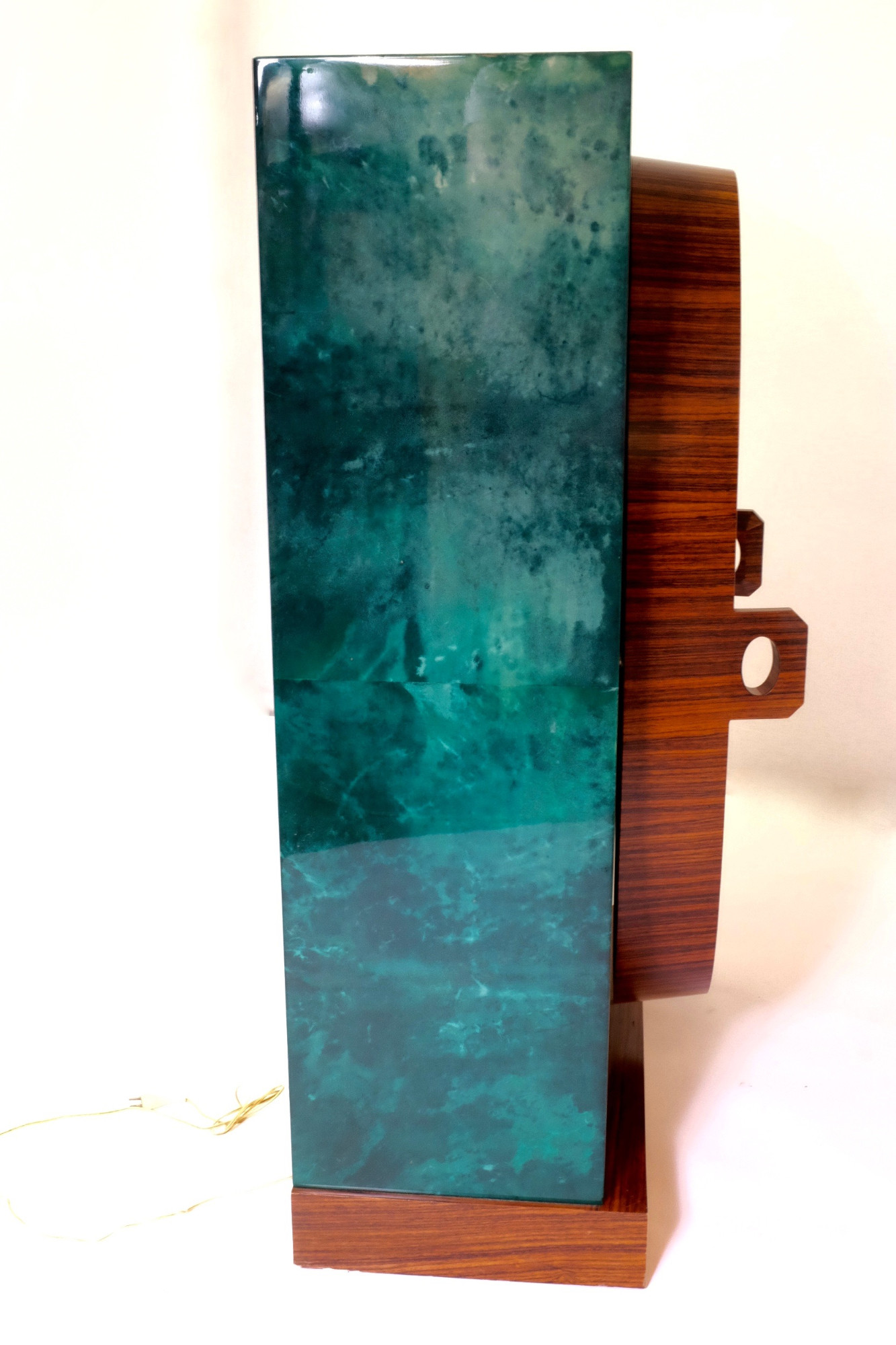 Aldo Tura Cabinet Bar In Green Goatskins