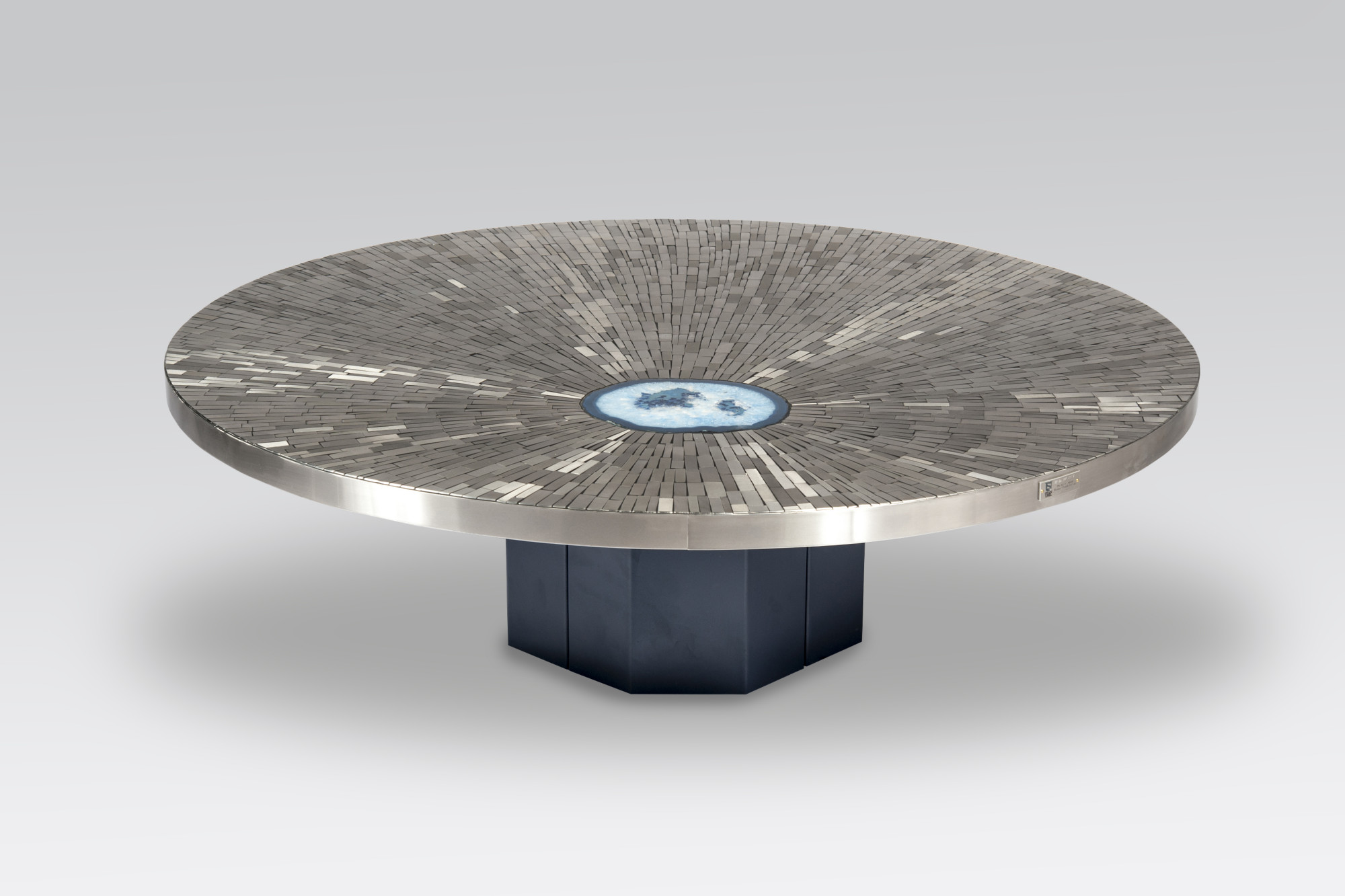 Coffe table in mosaic stainless steel by Stan Usel