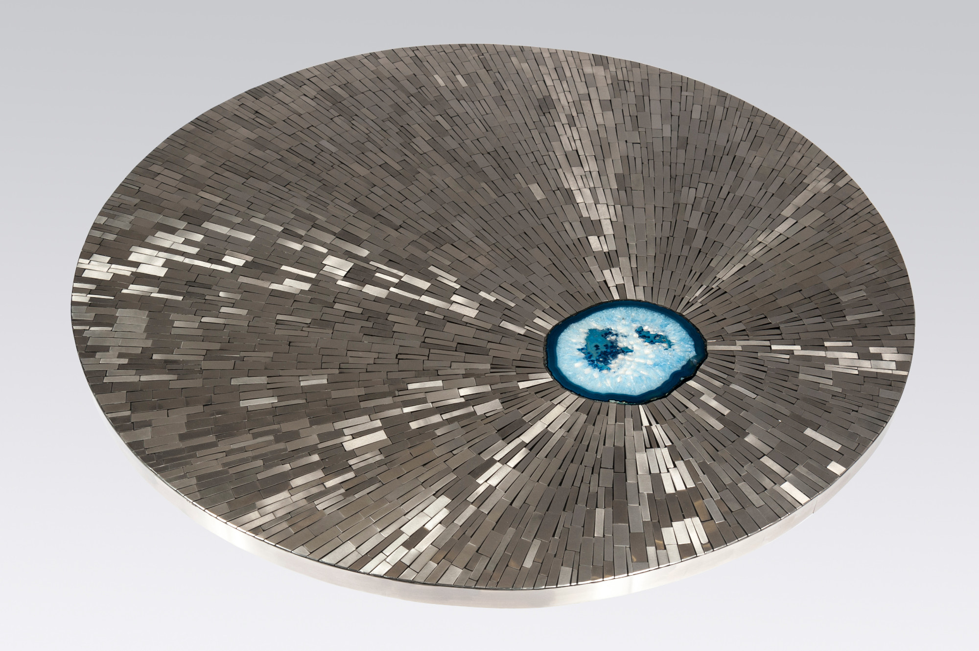 Coffe table in mosaic stainless steel by Stan Usel