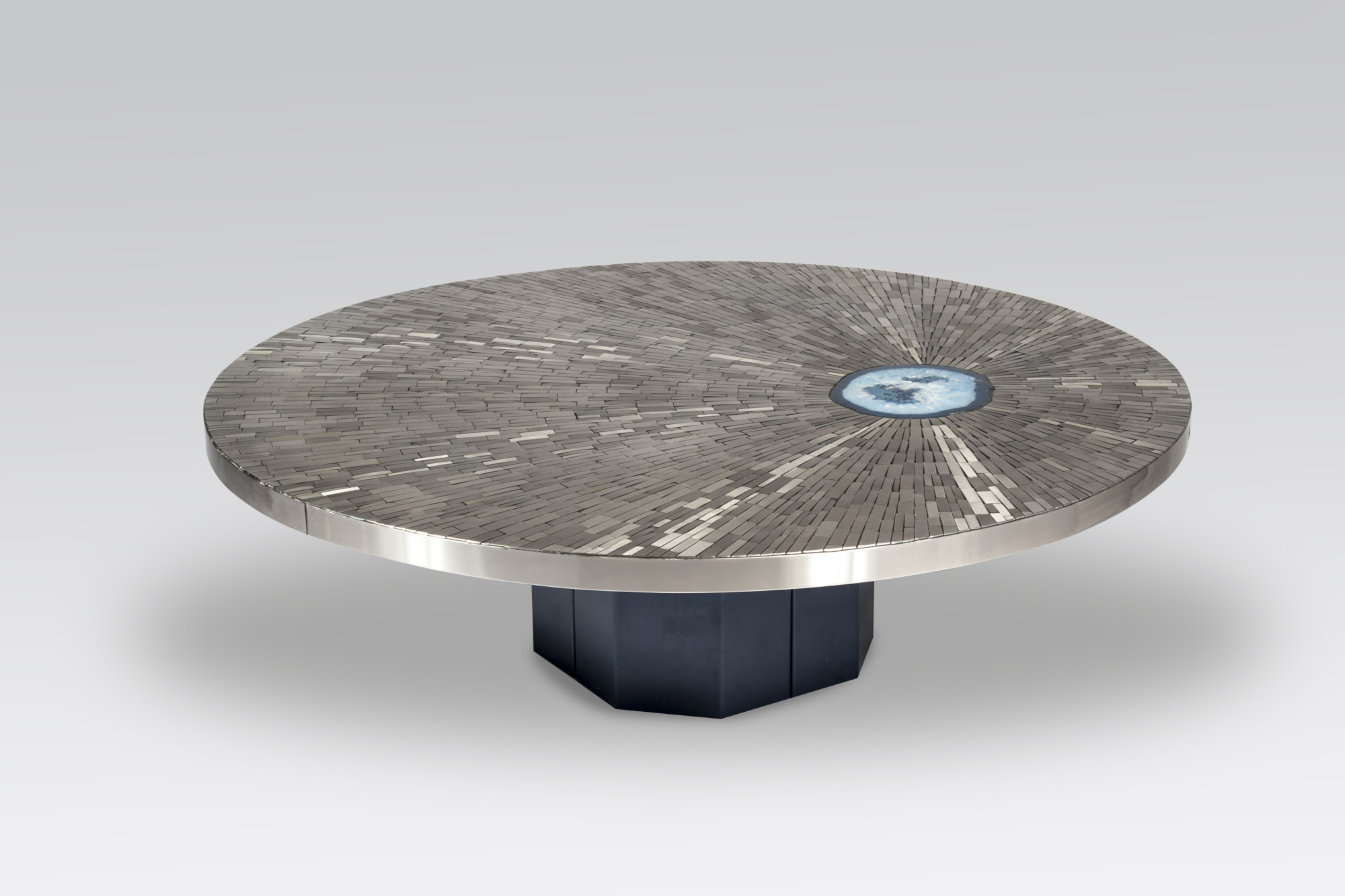 Coffe table in mosaic stainless steel by Stan Usel