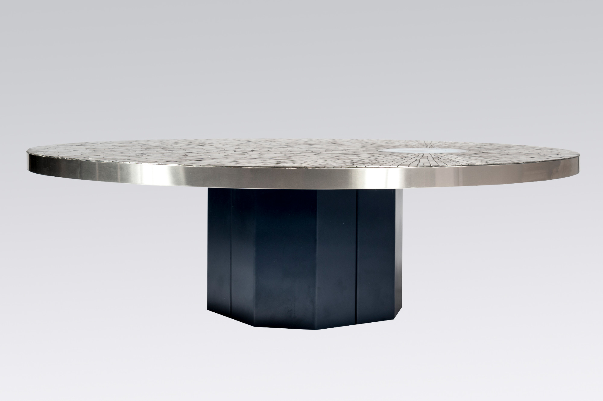 Coffe table in mosaic stainless steel by Stan Usel