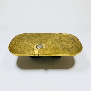 Coffee Table brass mosaic By Jean Claude Dresse