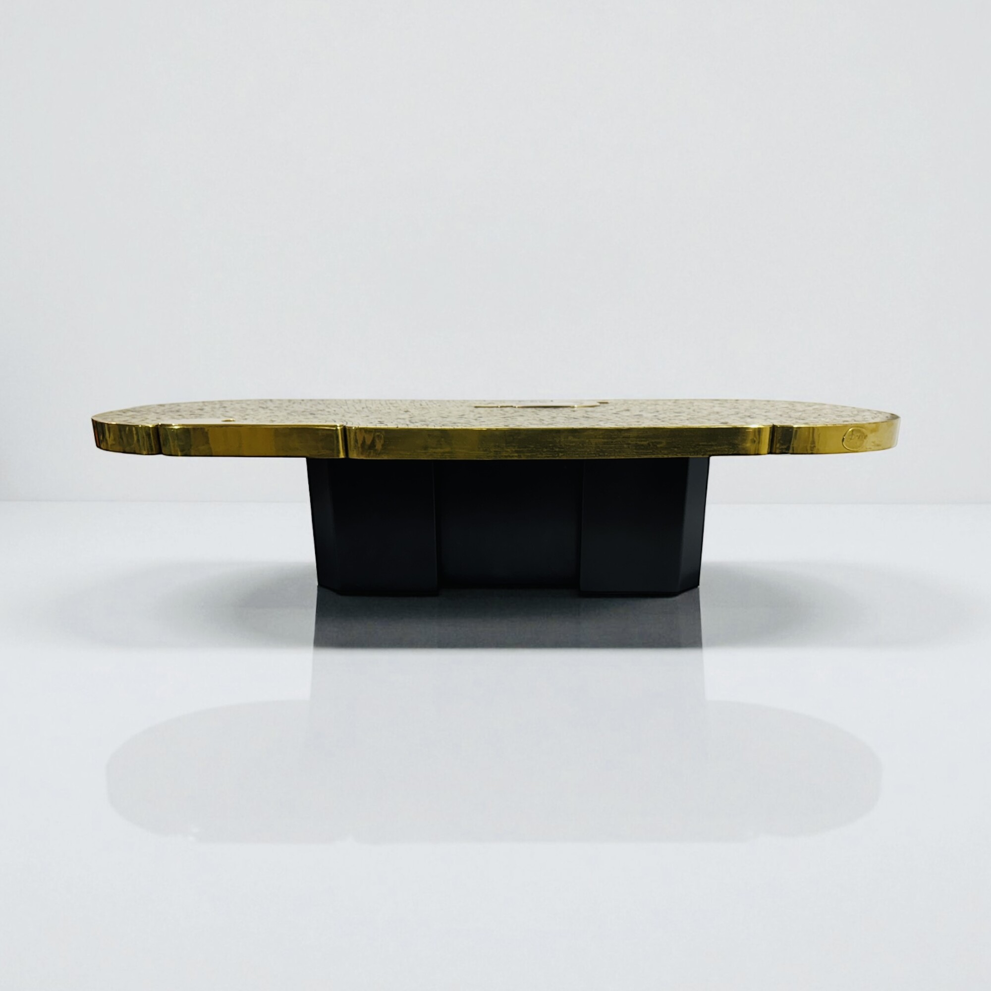 Coffee Table brass mosaic By Jean Claude Dresse