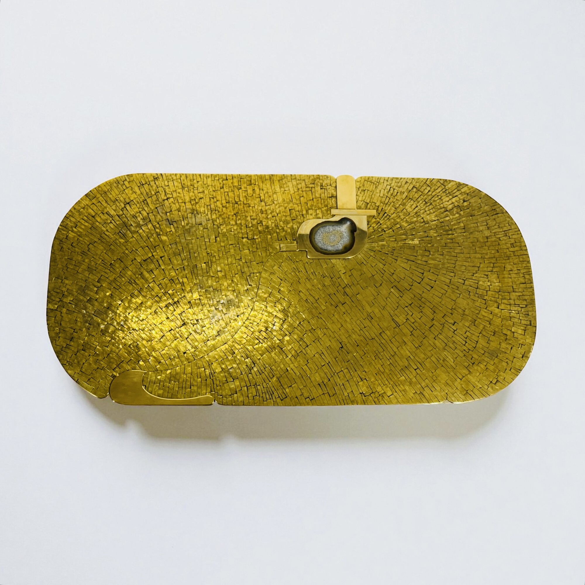Coffee Table brass mosaic By Jean Claude Dresse