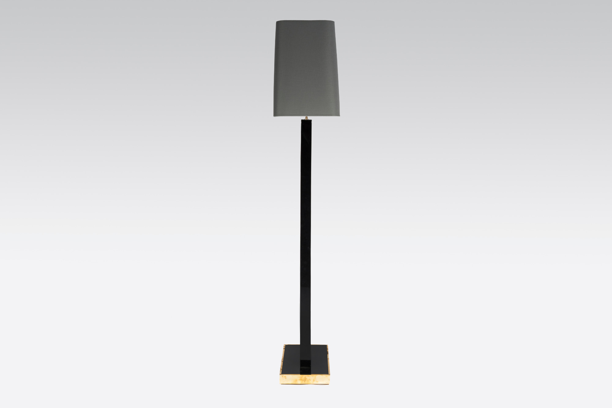 Floorlamp in black resin and malachite by Stan Usel