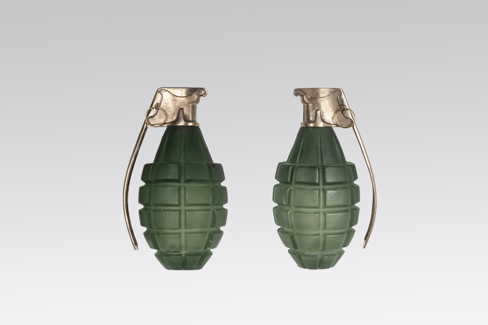 Pair of sconces in green Glass and bronze by Stan Usel