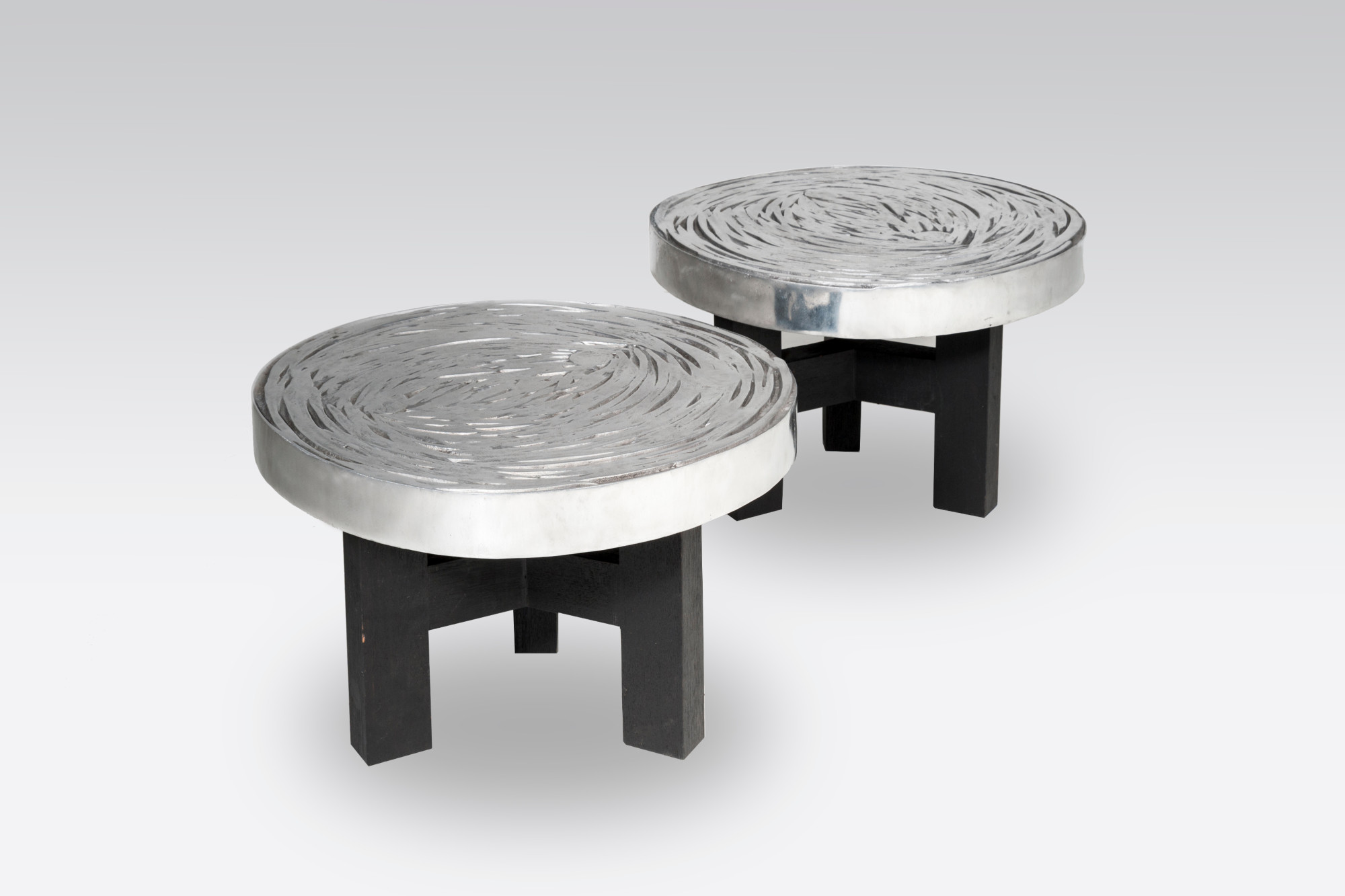 Pair of side table aluminum by Ado Chale