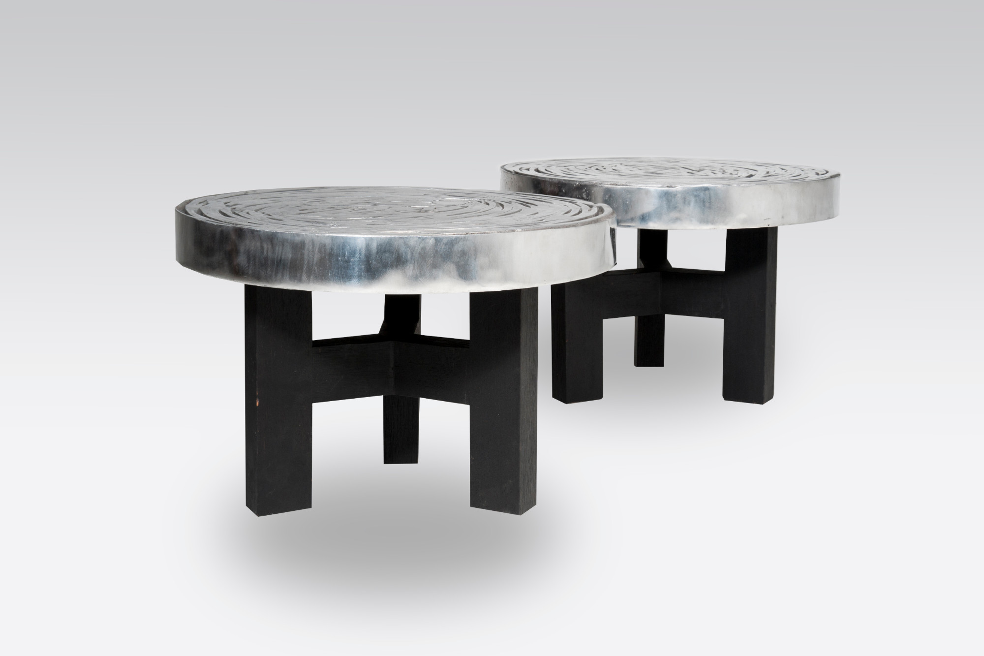 Pair of side table aluminum by Ado Chale