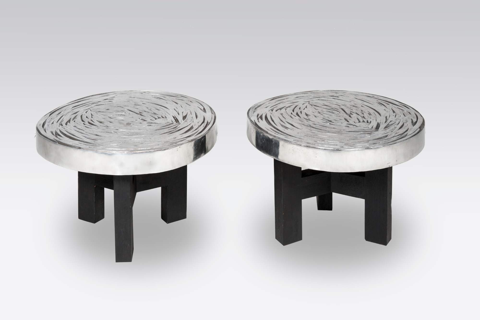 Pair of side table aluminum by Ado Chale