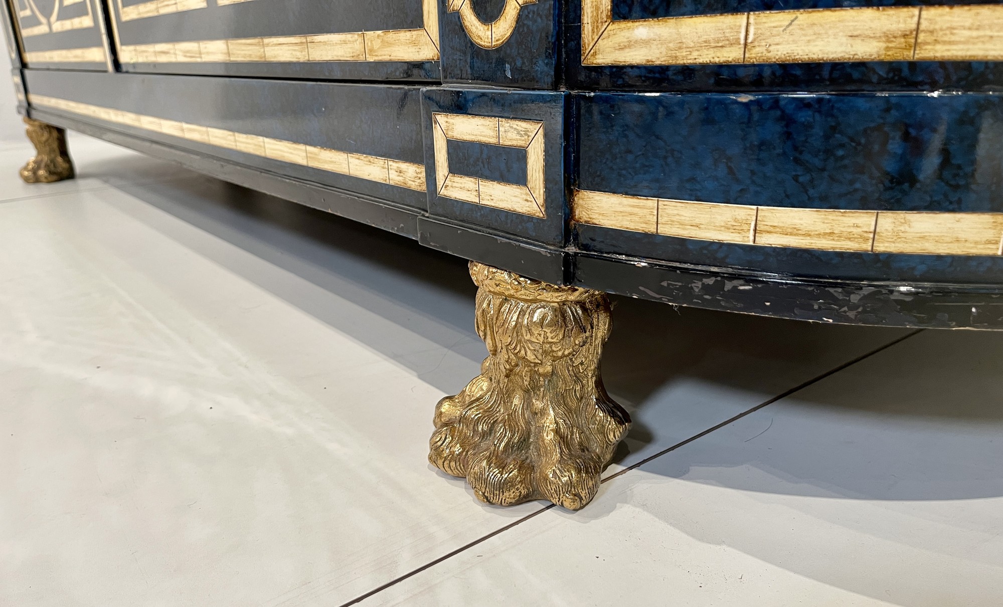 Sideboard faux Lapis Lazuli and Bones Circa 1970