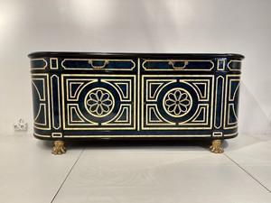 Sideboard faux Lapis Lazuli and Bones Circa 1970